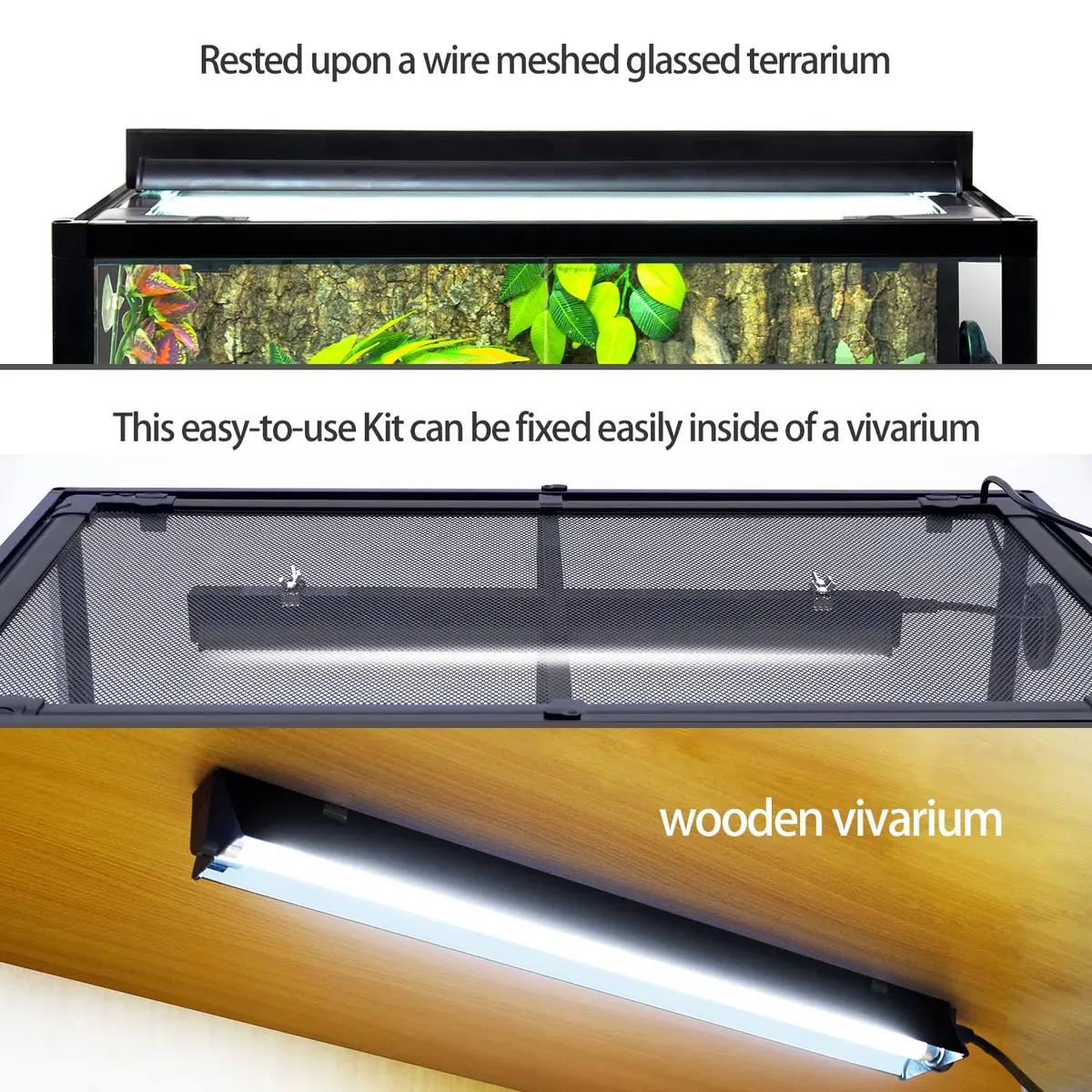 REPTI ZOO 24W Reptile T5 HO UVB Lighting Combo Kit, 22" Light Fixture with Curved Reflector & 5.0 UVB T5 Bulb - view 3