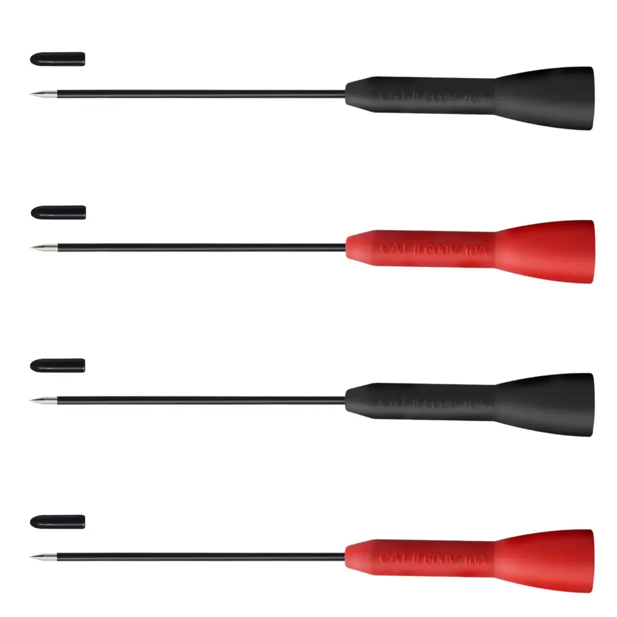 Lorwatin 4 Pack 2mm Extended Needle Test Probes, CAT II 600V/10A | Non-Destructive Multimeter Test Probes for Fluke Leads - main product image