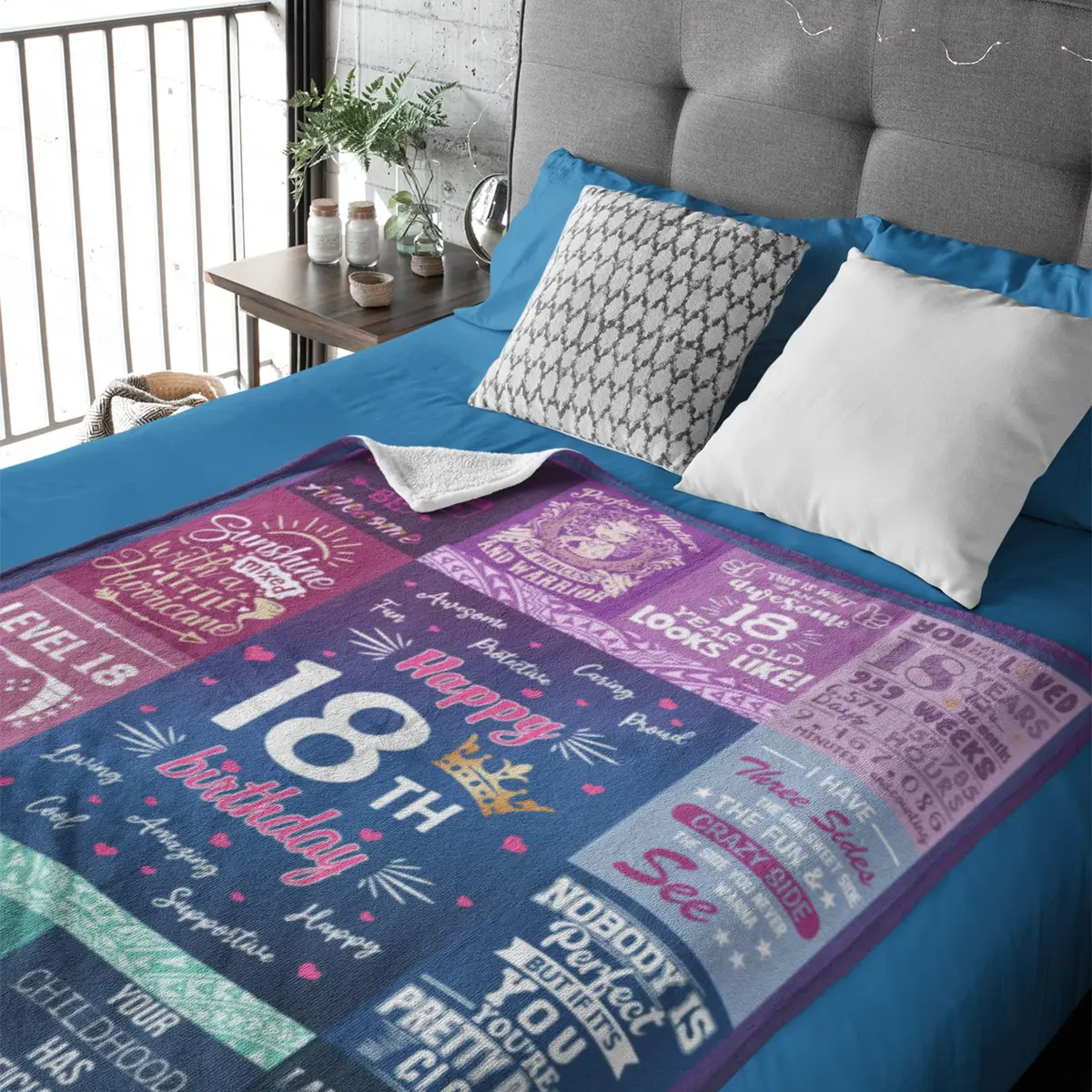 Wisegem 18th Birthday Blanket 60"x50" | Soft Polyester Gift for Teen Girl - view 4