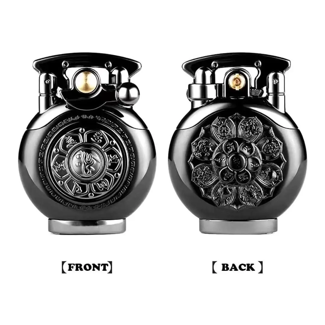YANCONG Vintage Antique Reusable Windproof Trench Lighter | Unique Mechanical Design for Men & Dad (B-Blue) - view 5