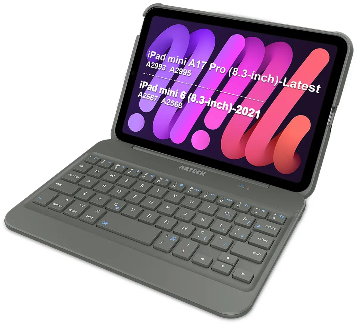 Arteck iPad mini A17 Pro (8.3-inch) Keyboard Case | Bluetooth Keyboard with Shockproof Cover - main product image