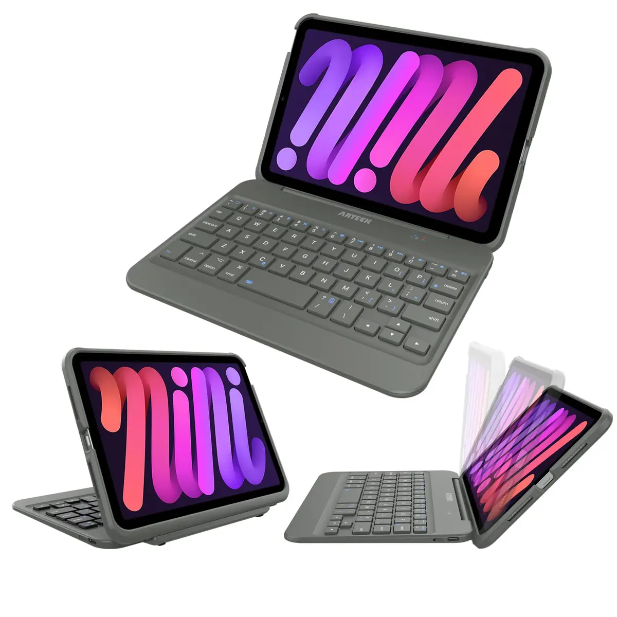 Arteck iPad mini A17 Pro (8.3-inch) Keyboard Case | Bluetooth Keyboard with Shockproof Cover - view 3