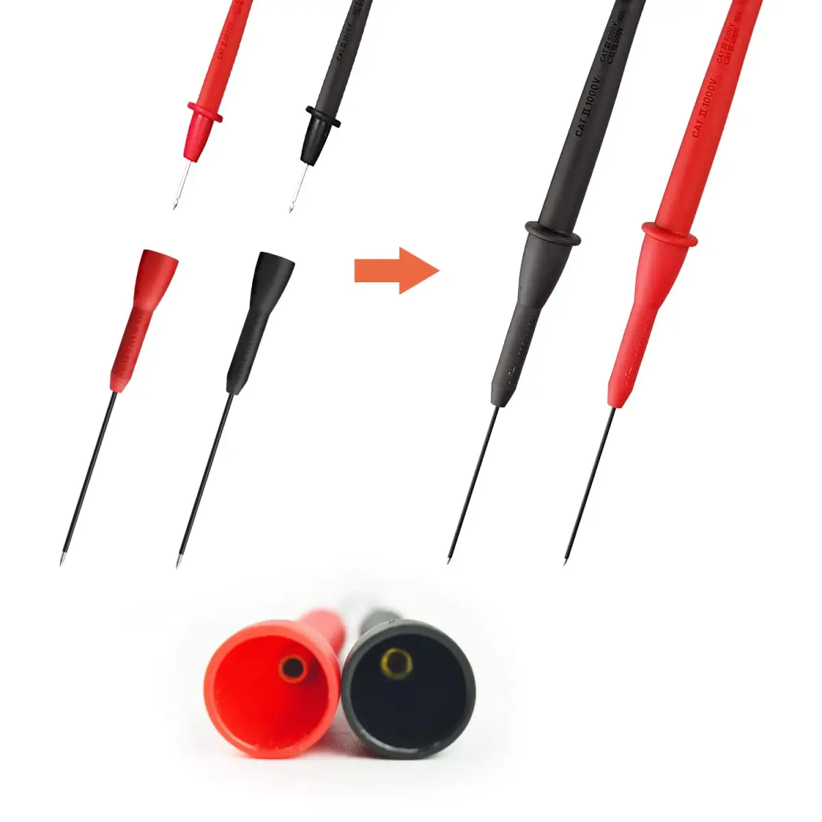 Lorwatin 2 Pack 2mm Extended Needle Test Probes, 600V/10A | CAT II Rated - view 3