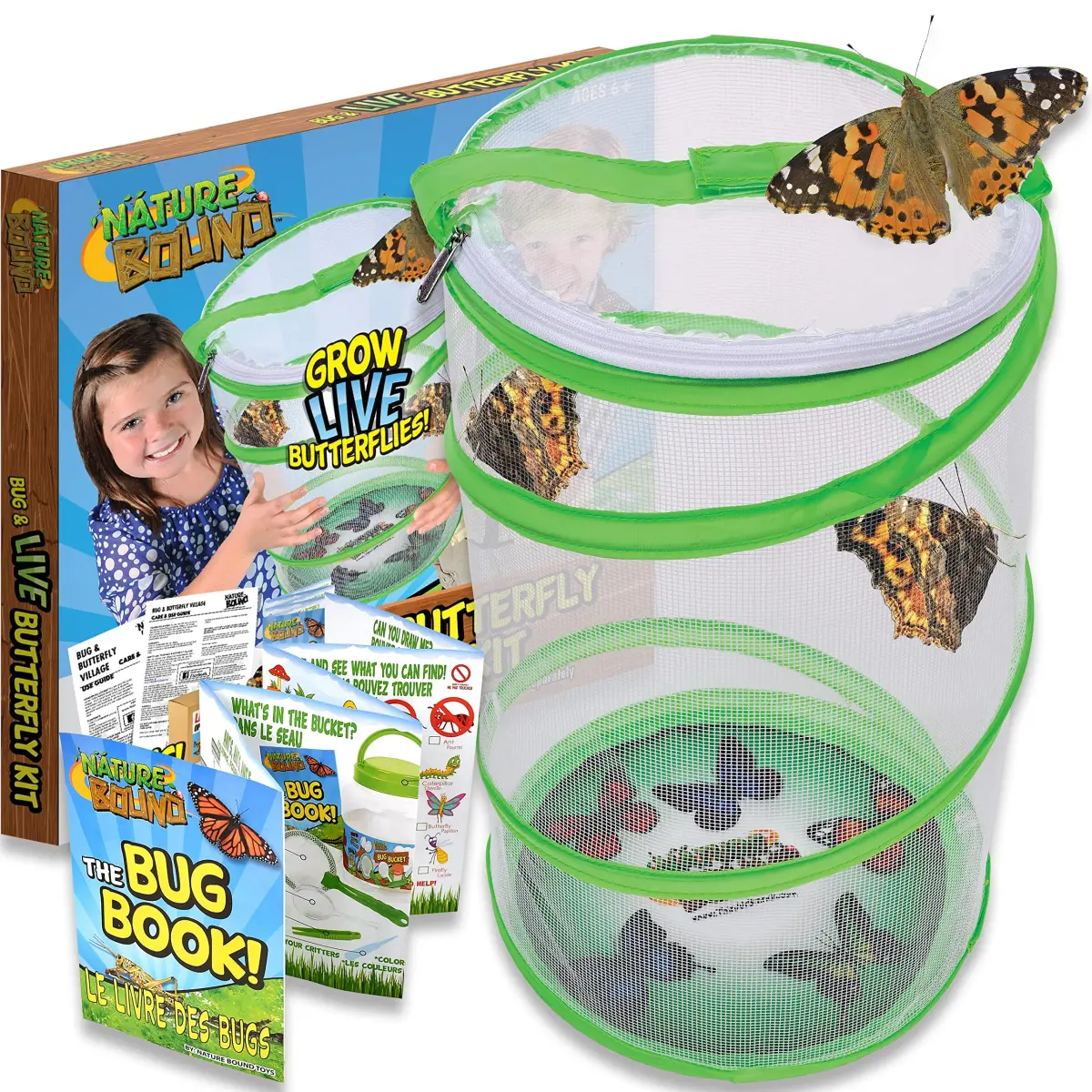 Nature Bound Butterfly Growing Kit 13 inch Tall Pop-Up Enclosure | STEM Learning Guide - main product image