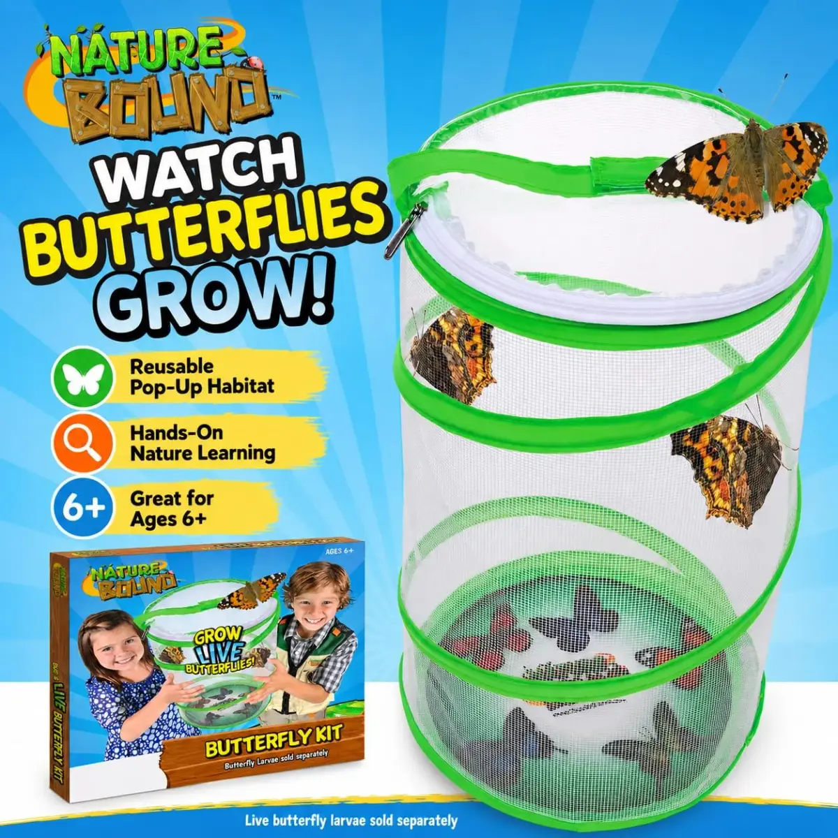 Nature Bound Butterfly Growing Kit 13 inch Tall Pop-Up Enclosure | STEM Learning Guide - view 3