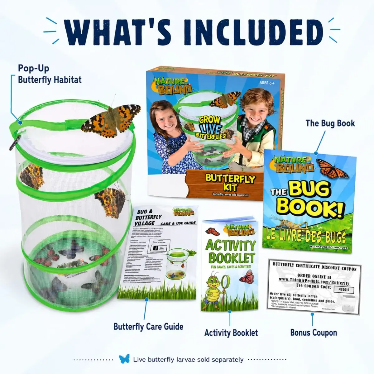 Nature Bound Butterfly Growing Kit 13 inch Tall Pop-Up Enclosure | STEM Learning Guide - view 4