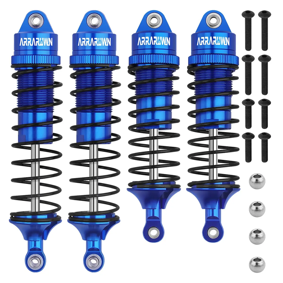 ARRAROWN Blue 4pcs RC Car Shock Absorber Set 100mm/115mm | CNC Machined Metal Upgrade - main product image