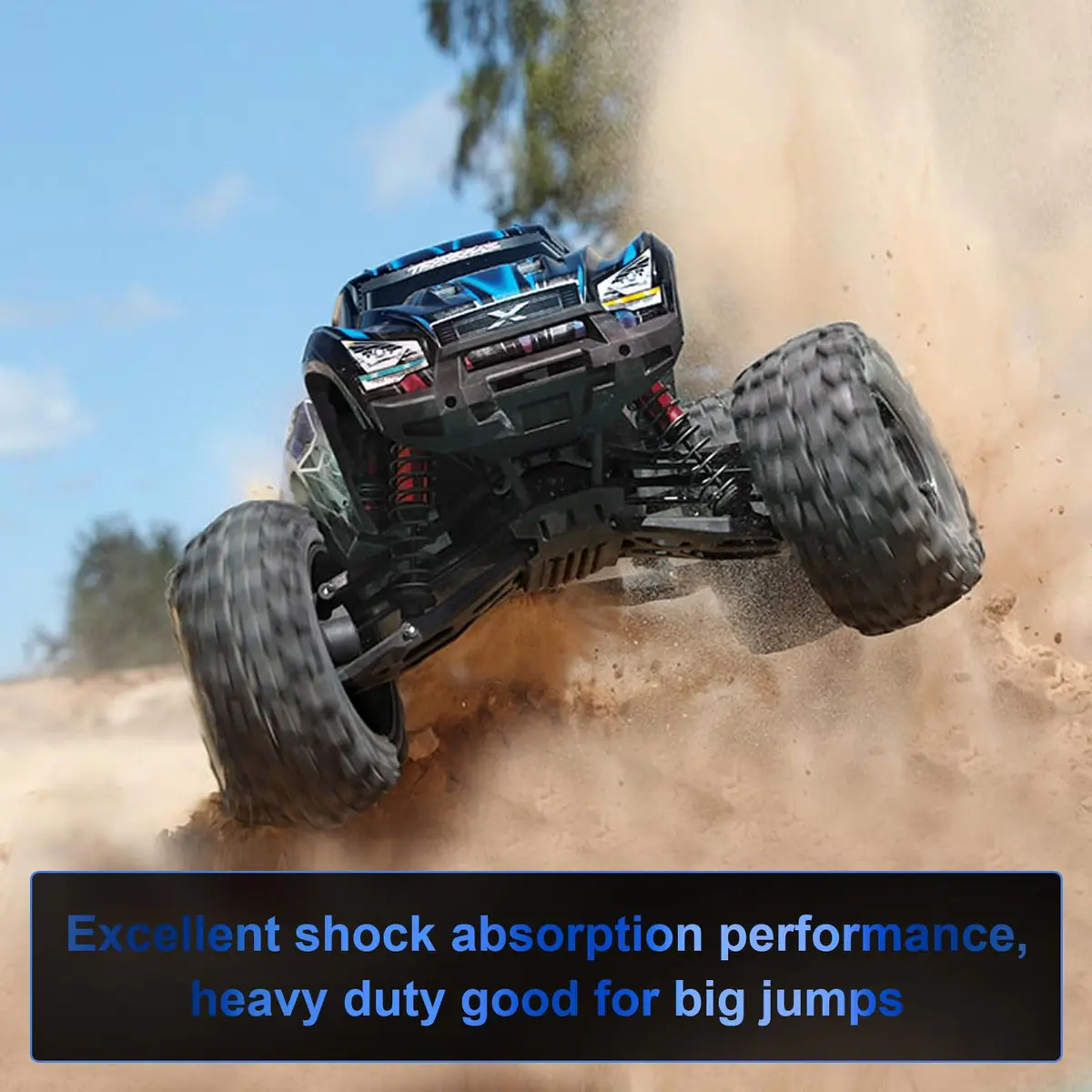 ARRAROWN Blue 4pcs RC Car Shock Absorber Set 100mm/115mm | CNC Machined Metal Upgrade - view 6