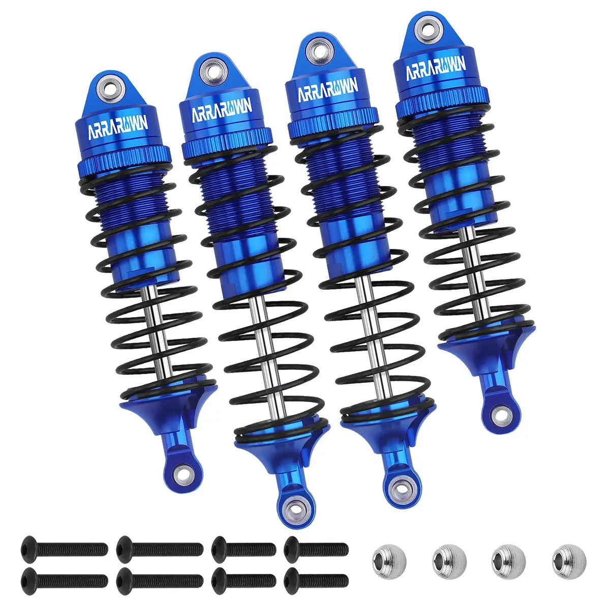 ARRAROWN Blue 4pcs RC Car Shock Absorber Set 100mm/115mm | CNC Machined Metal Upgrade - view 7