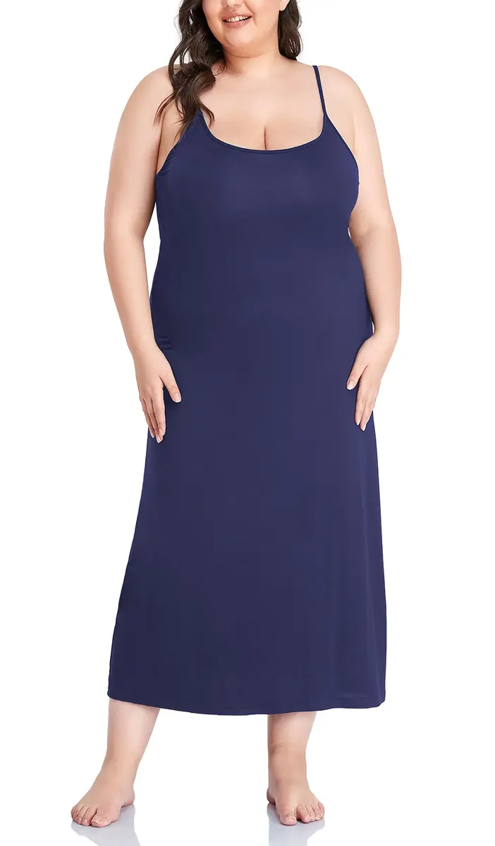 Papicutew Women's Full Slip for Under Dresses Plus Size Long Nightgown Cami Dress | Soft, Comfortable, Layering-Ready (70-120 chars) - main product image