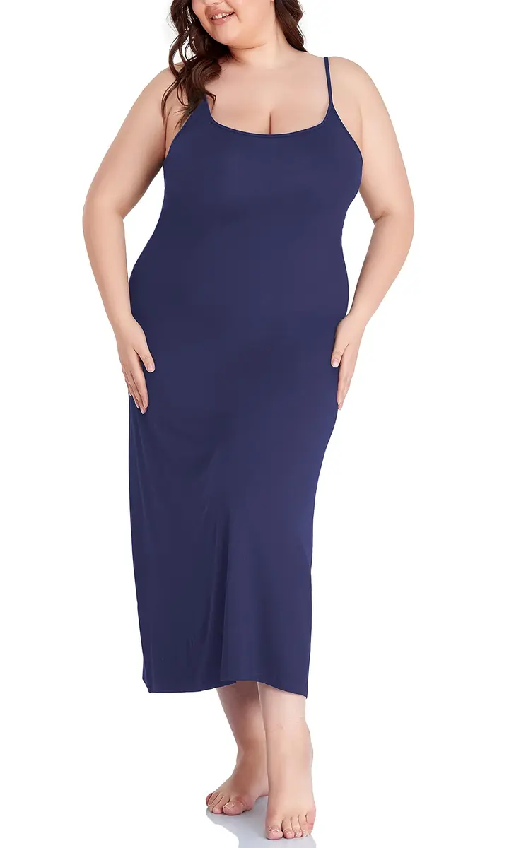 Papicutew Women's Full Slip for Under Dresses Plus Size Long Nightgown Cami Dress | Soft, Comfortable, Layering-Ready (70-120 chars) - view 5