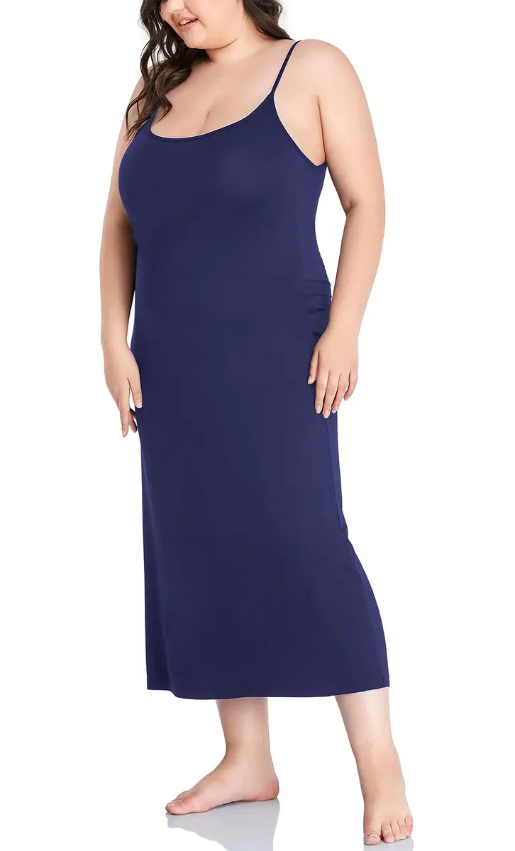 Papicutew Women's Full Slip for Under Dresses Plus Size Long Nightgown Cami Dress | Soft, Comfortable, Layering-Ready (70-120 chars) - view 3