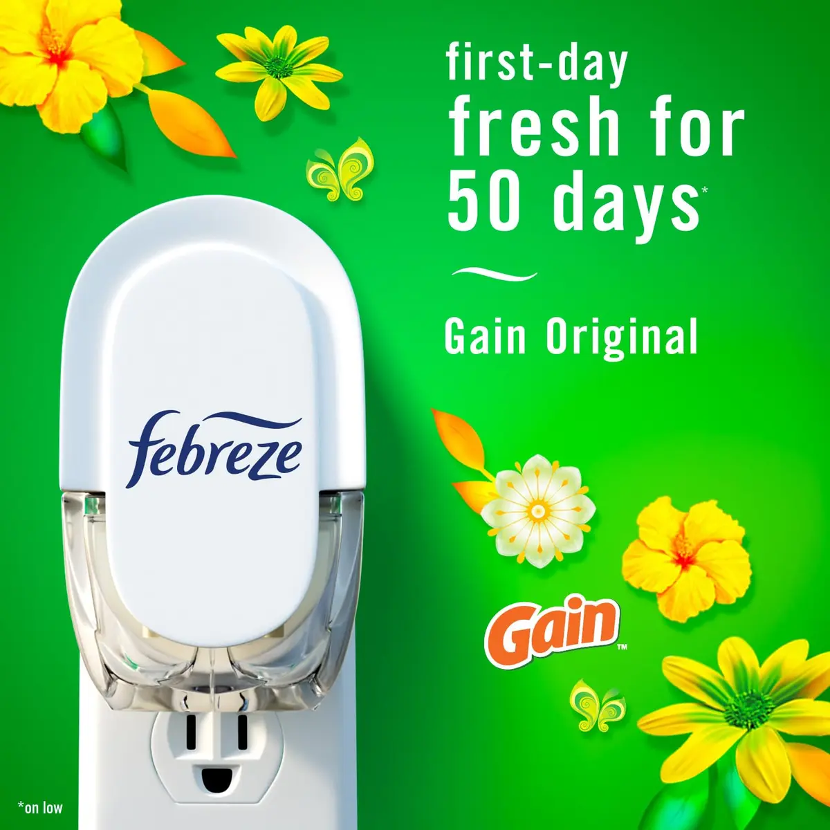 Febreze Fade Defy Plug-In Air Freshener Starter Kit with Gain Original Scent, 3.48 Fl Oz (Pack of 5) | Lasts 50 Days on Low - view 4