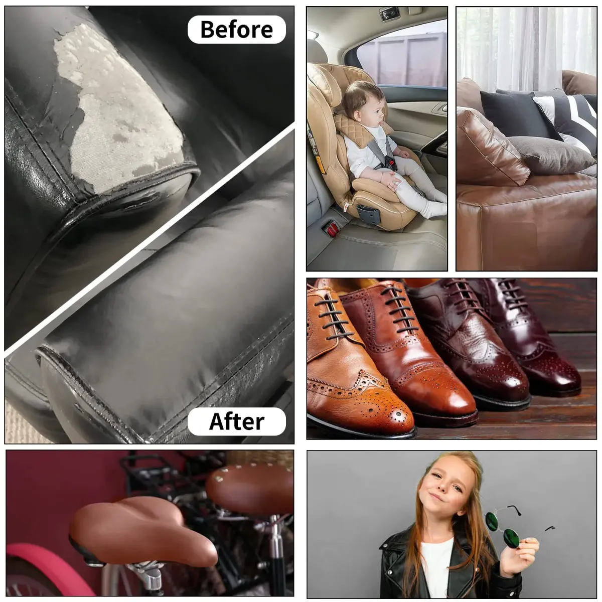 Numola Leather Repair Patch 8x11 Inch Sandy Yellow | Waterproof & Strong Adhesive for Furniture & Auto Upholstery - view 7