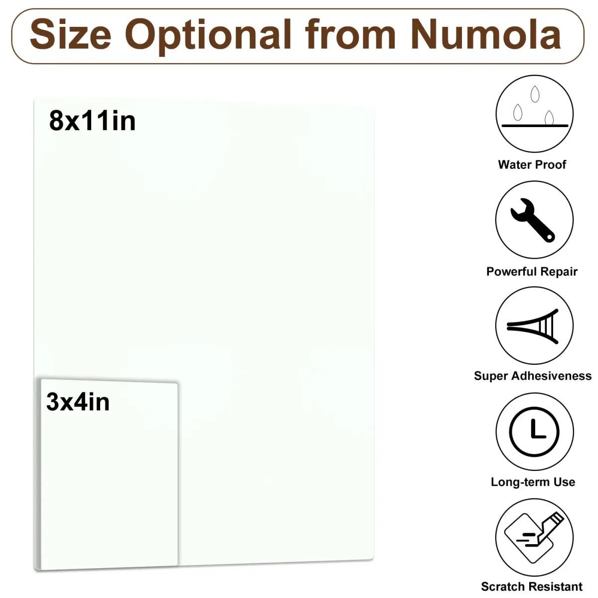 Numola White Leather Repair Patch 8x11 Inch - Waterproof Self-Adhesive Fabric Tape - view 2