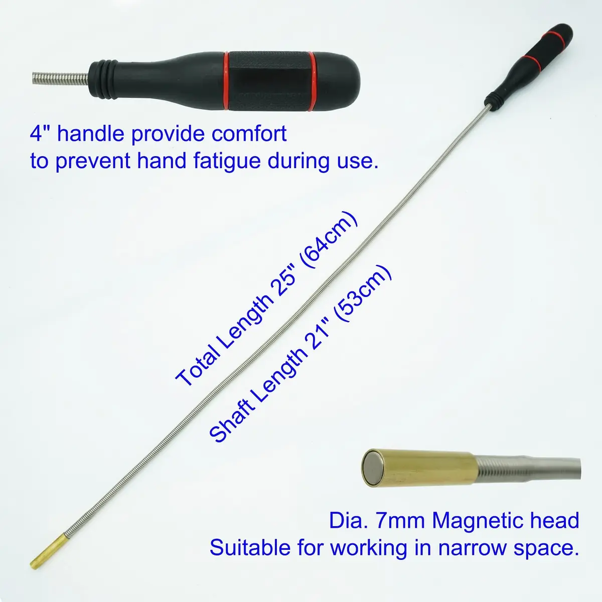 GUTIMORE Magnetic Snake Pickup, 25" Bendable 2LB Magnet Tool | Flexible Magnetic Pickup for Hard-to-Reach Places - view 3
