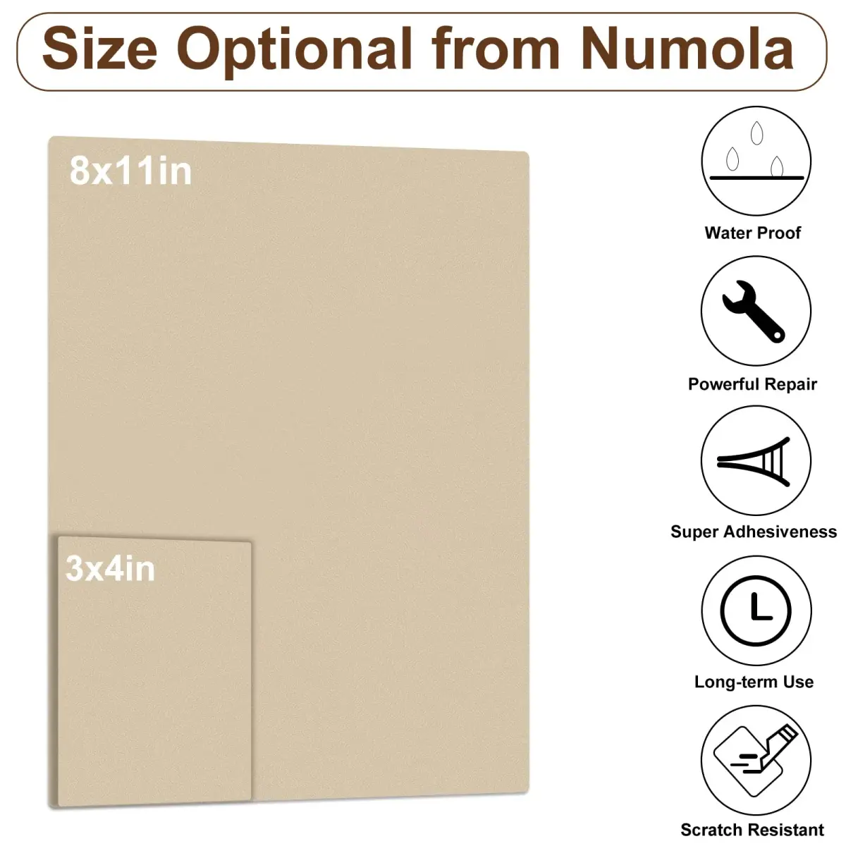 Numola Waterproof Self-Adhesive Leather Repair Patch - Antique White, 8x11 Inch - view 2