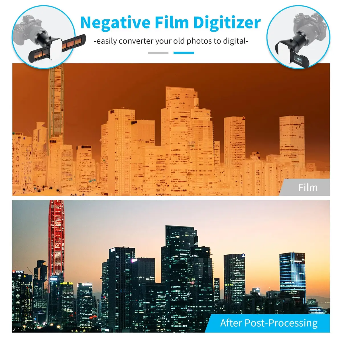 JJC Film Digitizer Replaces Nikon ES-2 for 35mm Slide Negative to Digital | Macro Lens Adapter Kit for Camera & Slide Conversion - view 4
