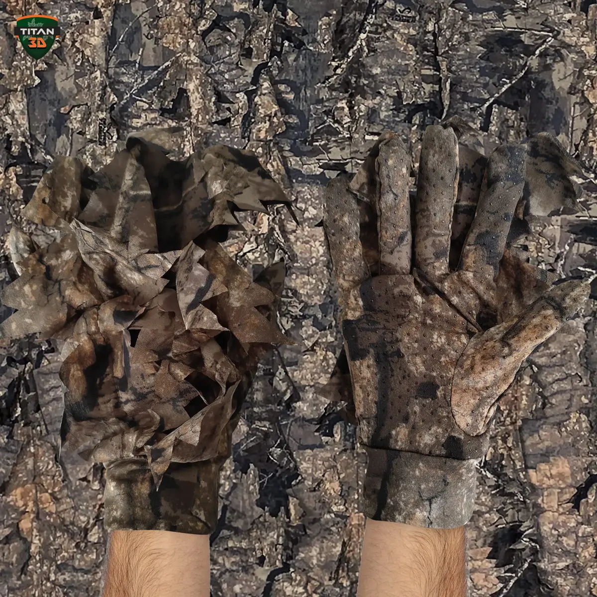 Titan 3D Leafy Gloves for Leafy Suit | Lightweight Camouflage Gloves for Hunting & Airsoft - view 6