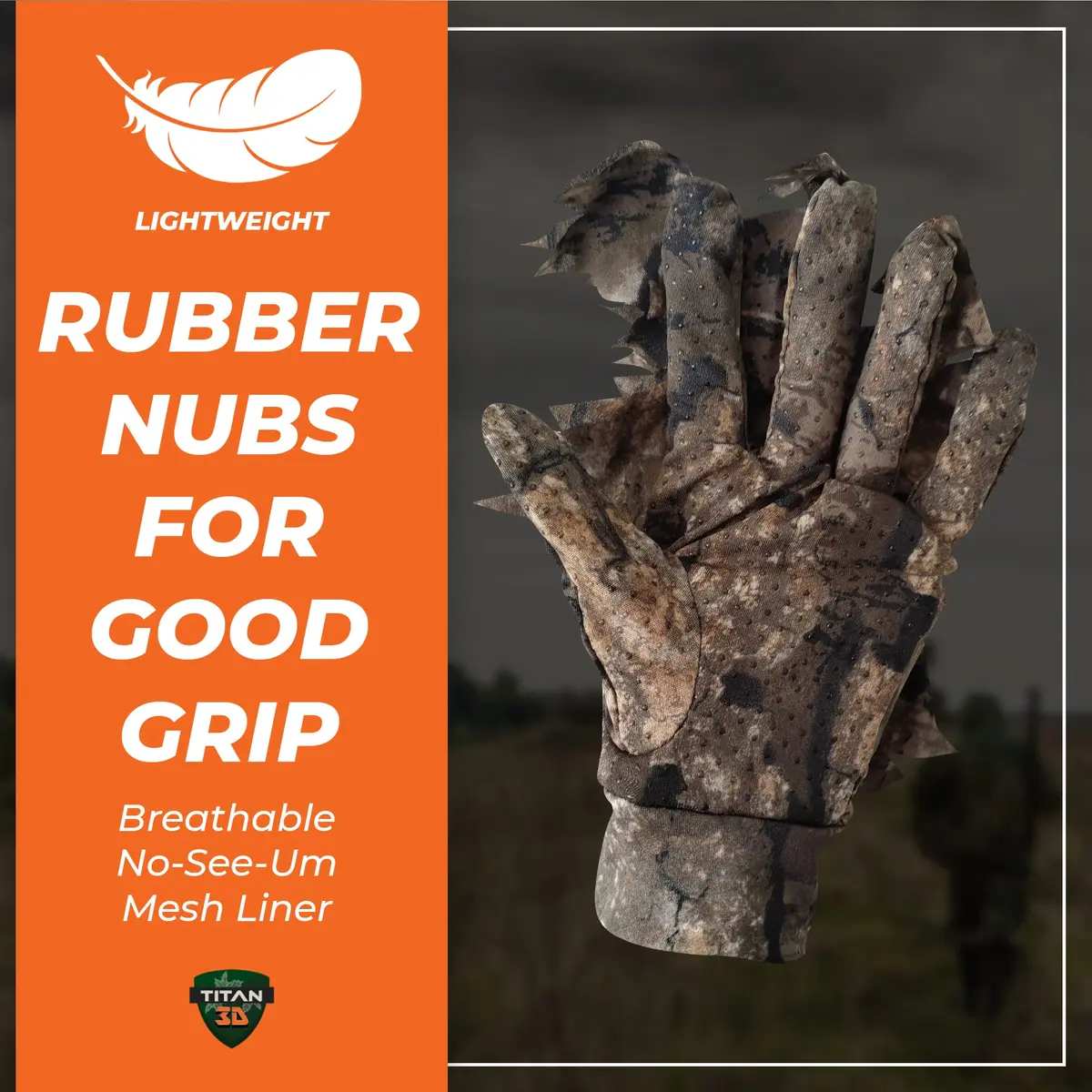 Titan 3D Leafy Gloves for Leafy Suit | Lightweight Camouflage Gloves for Hunting & Airsoft - view 3