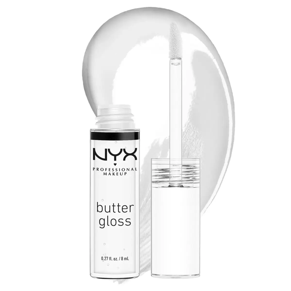 NYX PROFESSIONAL MAKEUP Butter Gloss Bling Lip Gloss in Sugar Glass (Clear, 7.65 ml) | Vegan & Non-Sticky Shine - main product image
