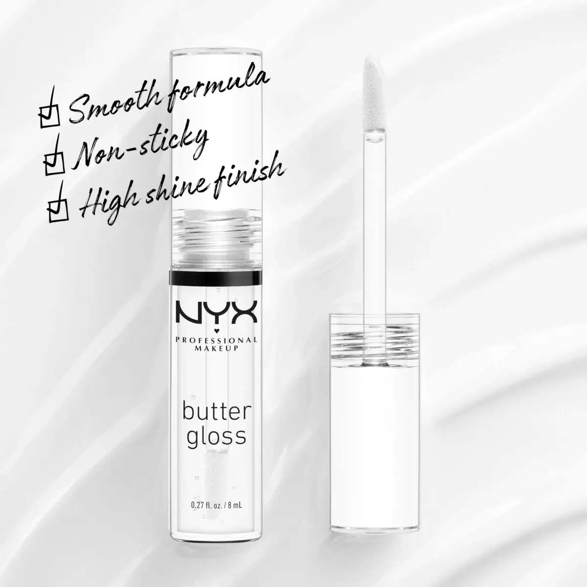 NYX PROFESSIONAL MAKEUP Butter Gloss Bling Lip Gloss in Sugar Glass (Clear, 7.65 ml) | Vegan & Non-Sticky Shine - view 2