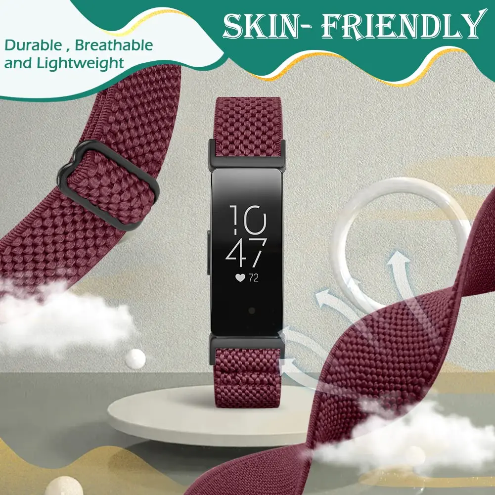 Huamanlou Adjustable Elastic Nylon Sport Bands Compatible with Fitbit Inspire 3/Inspire 2/Inspire/Inspire HR/Ace 2/Ace 3 | Breathable, Lightweight, Unisex - view 4