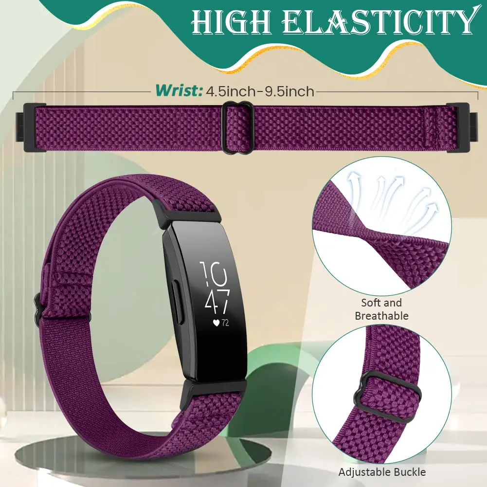 Huamanlou Adjustable Elastic Nylon Sport Bands Compatible with Fitbit Inspire 3/Inspire 2/Inspire/Inspire HR/Ace 2/Ace 3 | Breathable, Lightweight, Unisex - view 2