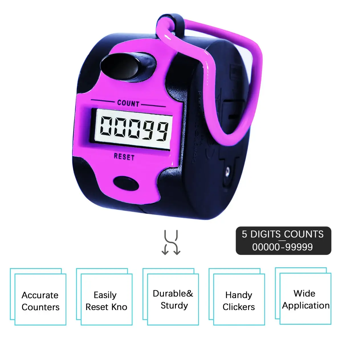 TESEAS Electronic Lap Counter Clicker with LCD Display | 5-Digit Counter - view 3