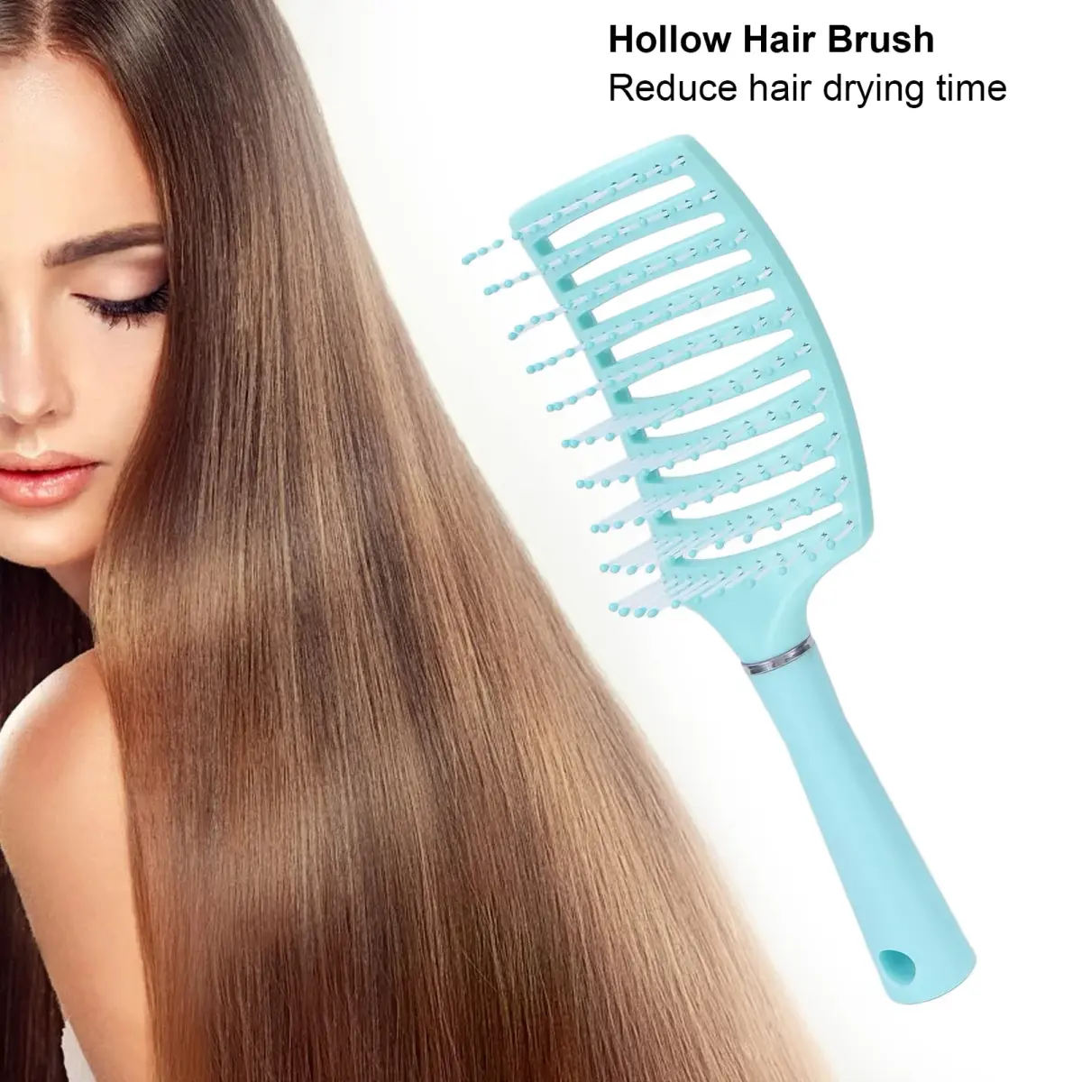 Yinhing Vented Paddle Hair Brush Blue | Detangling & Styling for Thick Straight Hair - view 3
