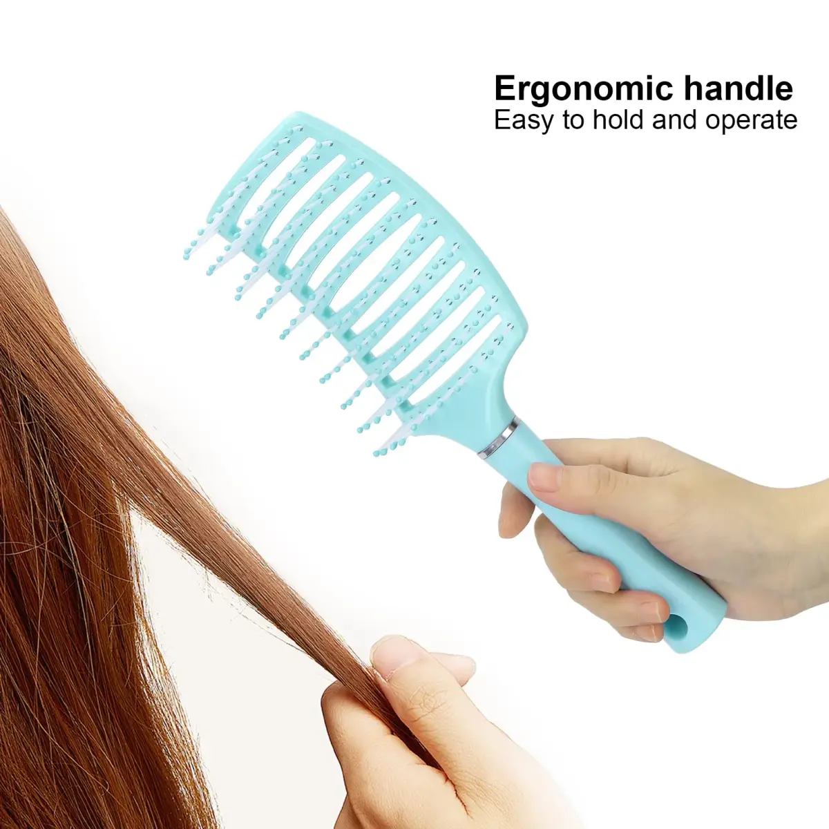 Yinhing Vented Paddle Hair Brush Blue | Detangling & Styling for Thick Straight Hair - view 4