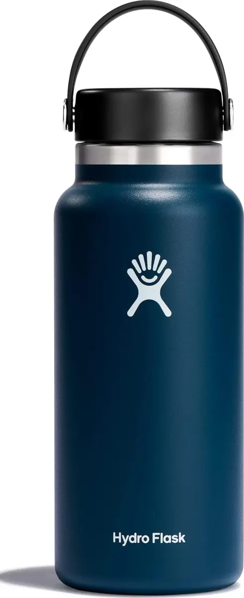 Hydro Flask Wide Mouth Water Bottle 32 Oz (946 ml) | Insulated Stainless Steel, Leakproof, Indigo Blue - main product image