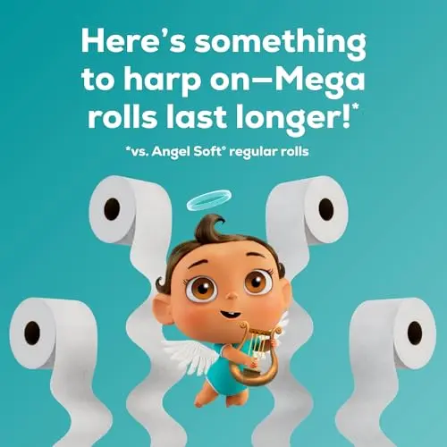 Angel Soft Toilet Paper, 12 Mega Rolls (3840 Sheets Total) | Soft & Strong 2-Ply Tissue - view 4