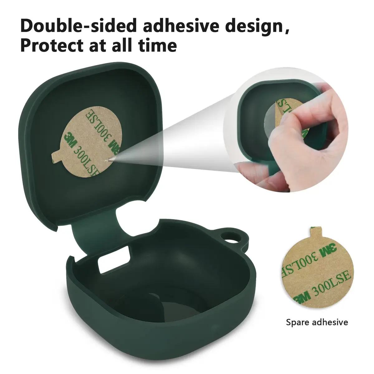 AIRSPO Silicone Case Compatible with Samsung Galaxy Buds 2 Pro, Galaxy Buds 2, Galaxy Buds Pro & Galaxy Buds Live | Midnight Green - view 7