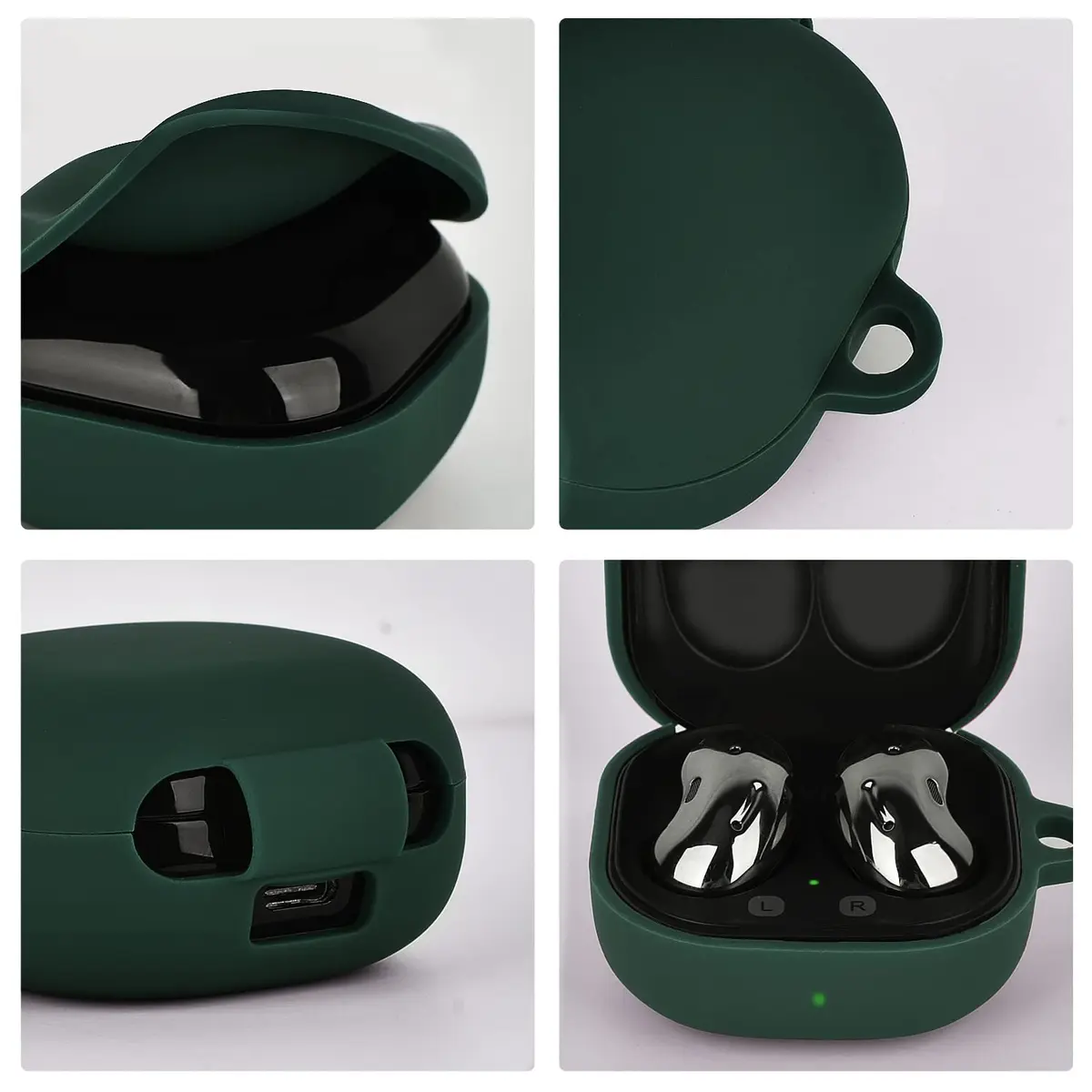 AIRSPO Silicone Case Compatible with Samsung Galaxy Buds 2 Pro, Galaxy Buds 2, Galaxy Buds Pro & Galaxy Buds Live | Midnight Green - view 2