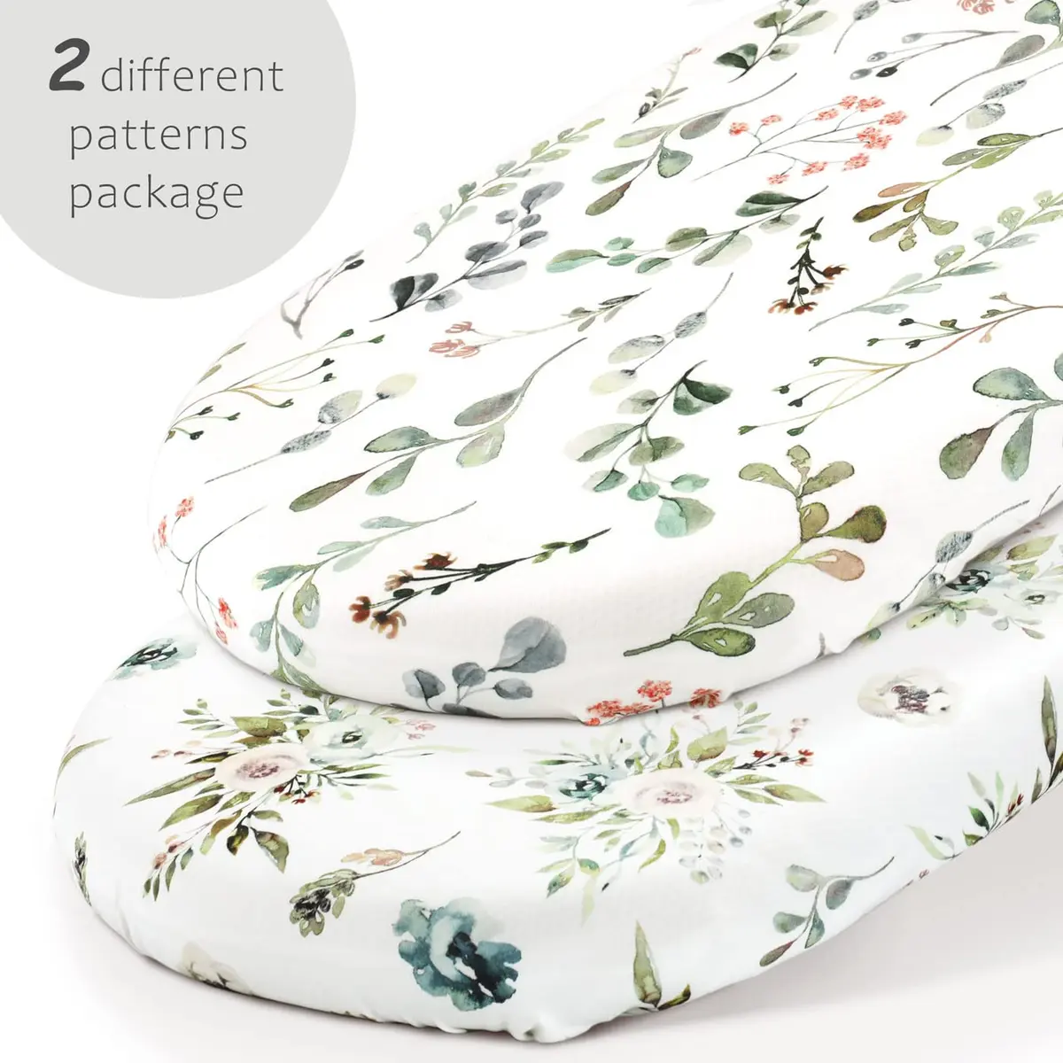 GRSSDER Stretchy Ultra Soft Fitted Bassinet Sheets 2 Pack, Universal Fit 81cm x 41cm x 13cm (32" x 16" x 5") | Breathable Jersey Knit for Baby Girls - view 2
