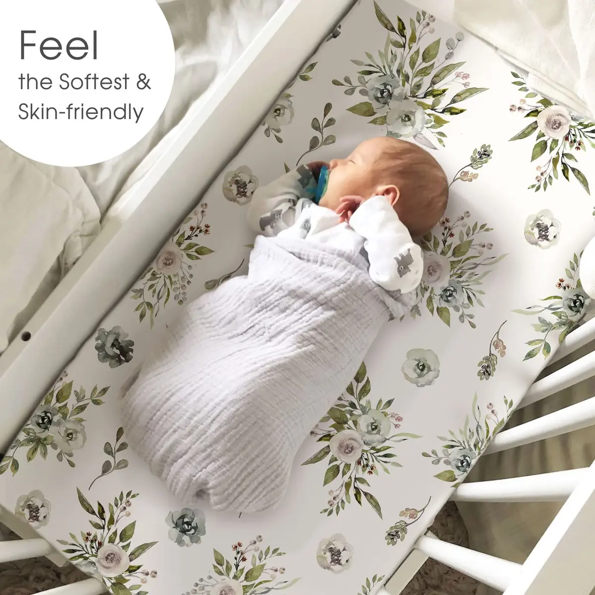 GRSSDER Stretchy Ultra Soft Fitted Bassinet Sheets 2 Pack, Universal Fit 81cm x 41cm x 13cm (32" x 16" x 5") | Breathable Jersey Knit for Baby Girls - view 4