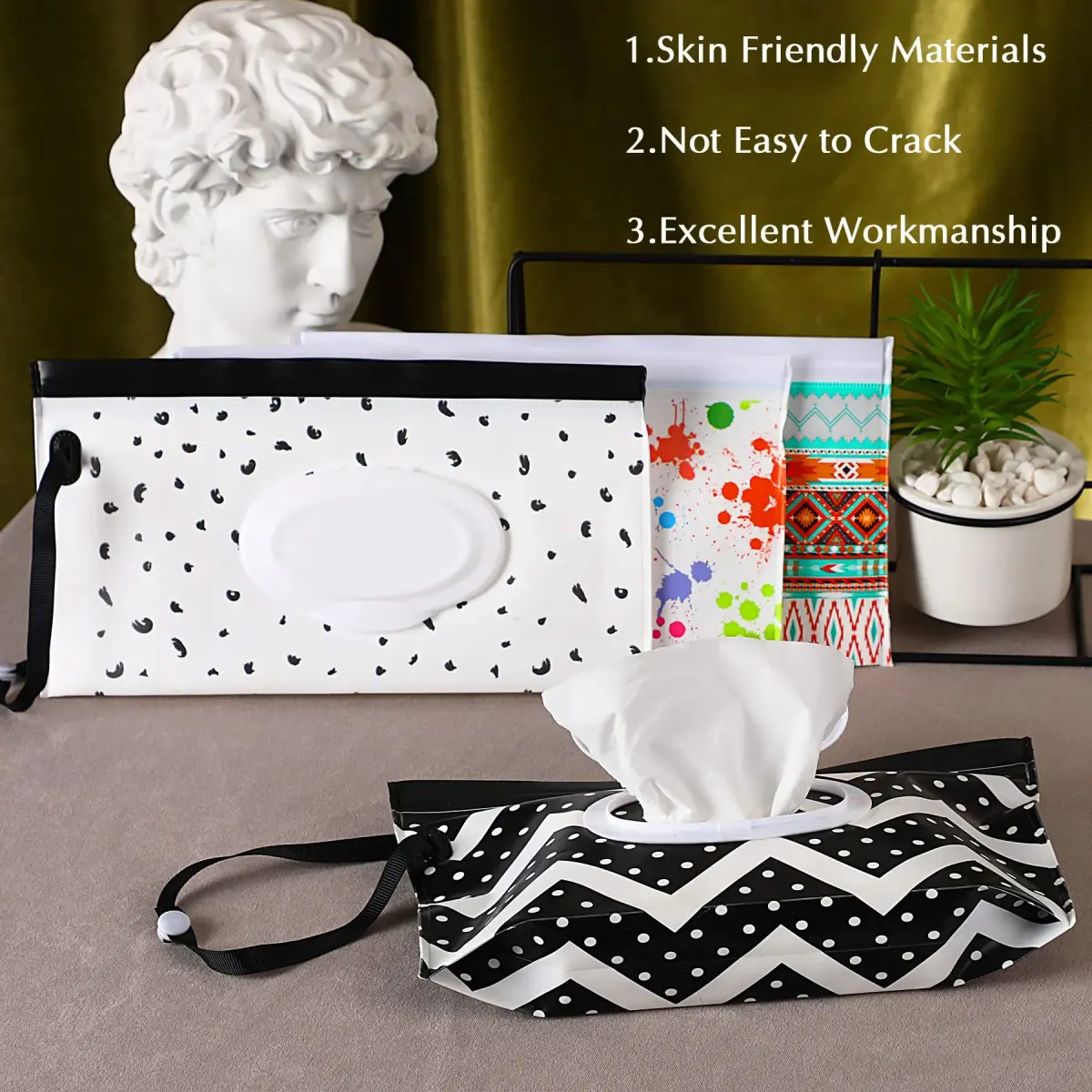 FEBSNOW 4 Pack Baby Wipe Dispenser, Reusable Travel Wipe Holder | BPA-Free EVA Material - view 4