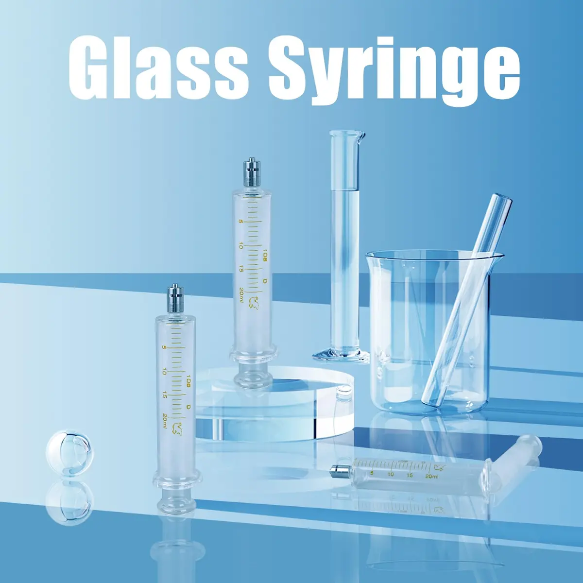 Jiaxix 20ml Glass Syringe with Metal Head and Caps (2-Pack) | Precise Liquid Transfer for Oils & Glues - view 5