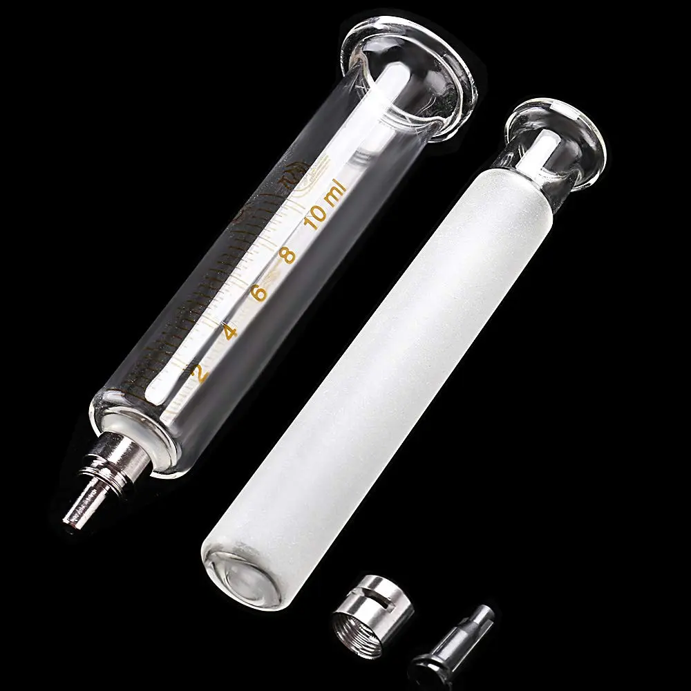 Jiaxix 10ml Glass Syringe with Metal Luer Lock and Caps (2-Pack) | Accurate Liquid Dispensing for Labs & Crafts - view 8