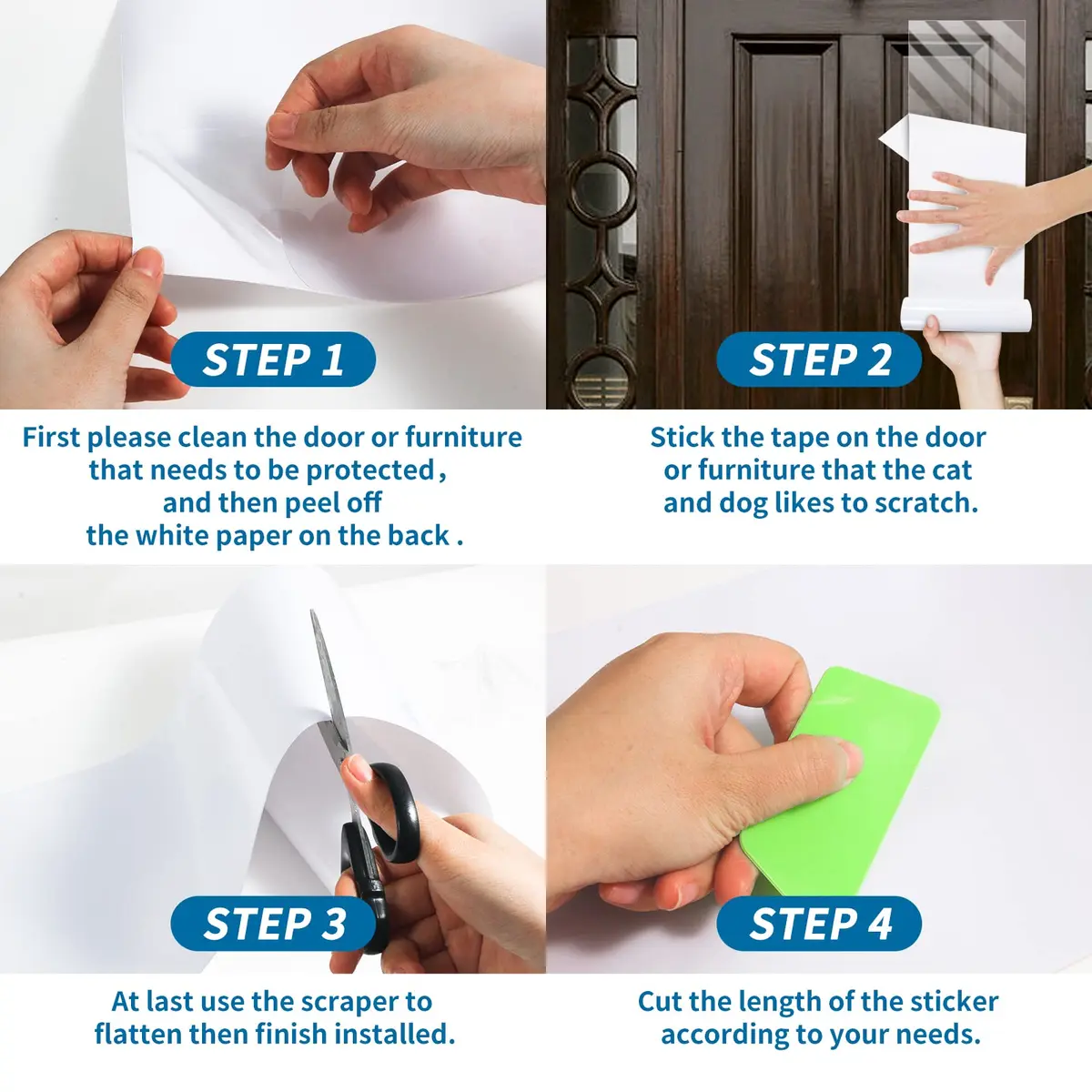 COPETNER Door Protector from Dog Scratching | Heavy Duty Vinyl Scratch Guard for Doors & Walls (118in X 8.3in) - view 3