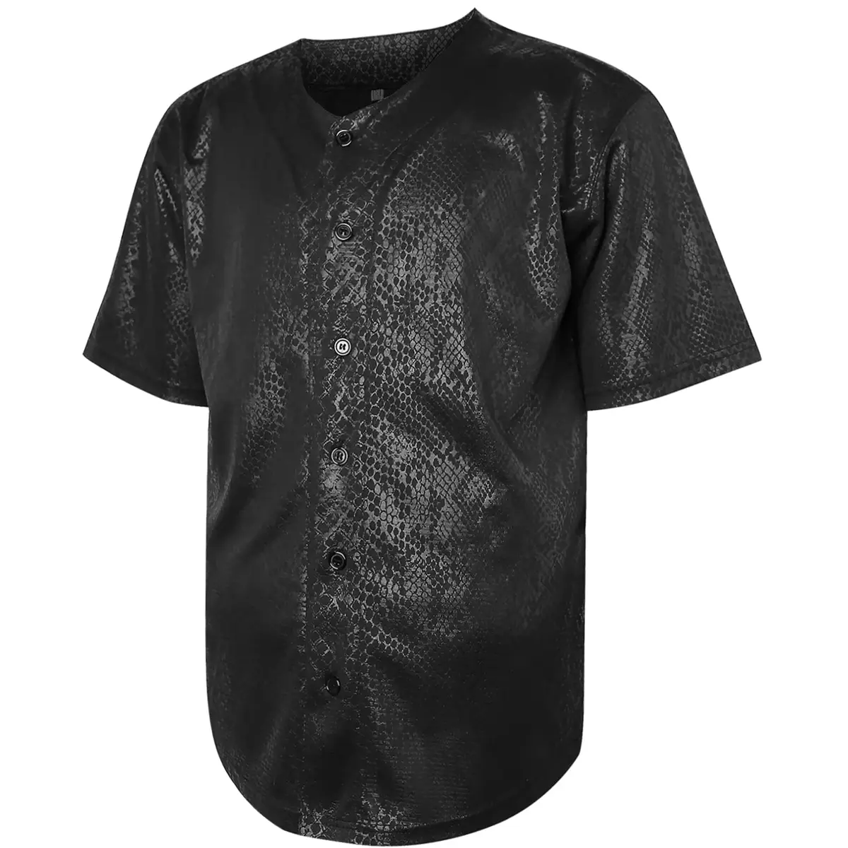 JKNAKN X-Large Black Baseball Jersey | Classic Short Sleeve Button Down - view 2