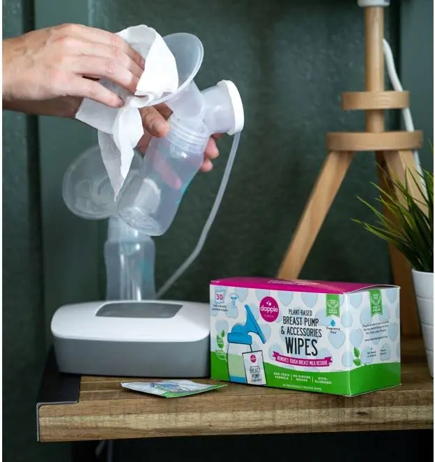 Dapple Breast Pump Wipes Singles 30 Count | Hypoallergenic & Powered by Plants, Fragrance-Free, Easy On-the-Go - view 4
