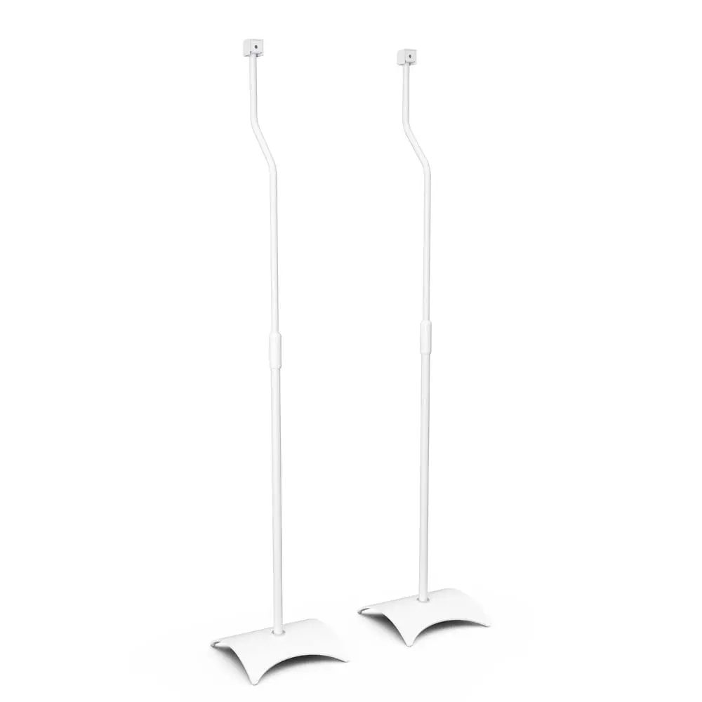 AVF Adjustable Height Speaker Floor Stands, Set of 2, 7.48" Base, 31.75-42.2" H, 11 lbs Capacity | White Steel Construction - main product image