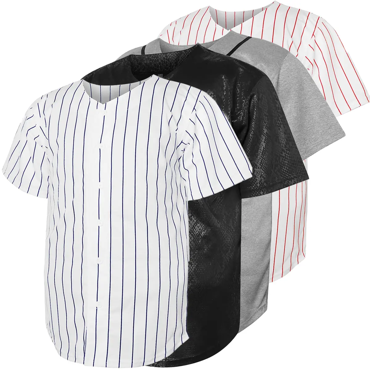 JKNAKN White Shirt Small | Classic Short Sleeve Baseball Jersey for Men - main product image