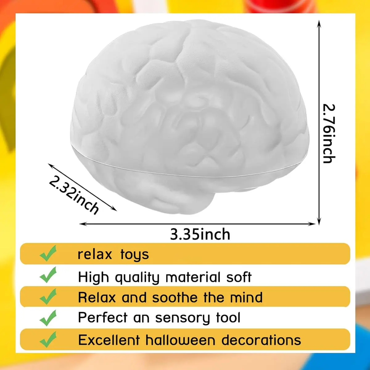 Hungdao Anatomy Heart Brain Stress Toy Set, Foam Squeeze Balls 10.9cm (4.33in) | Educational Anxiety Relief Toy - view 2