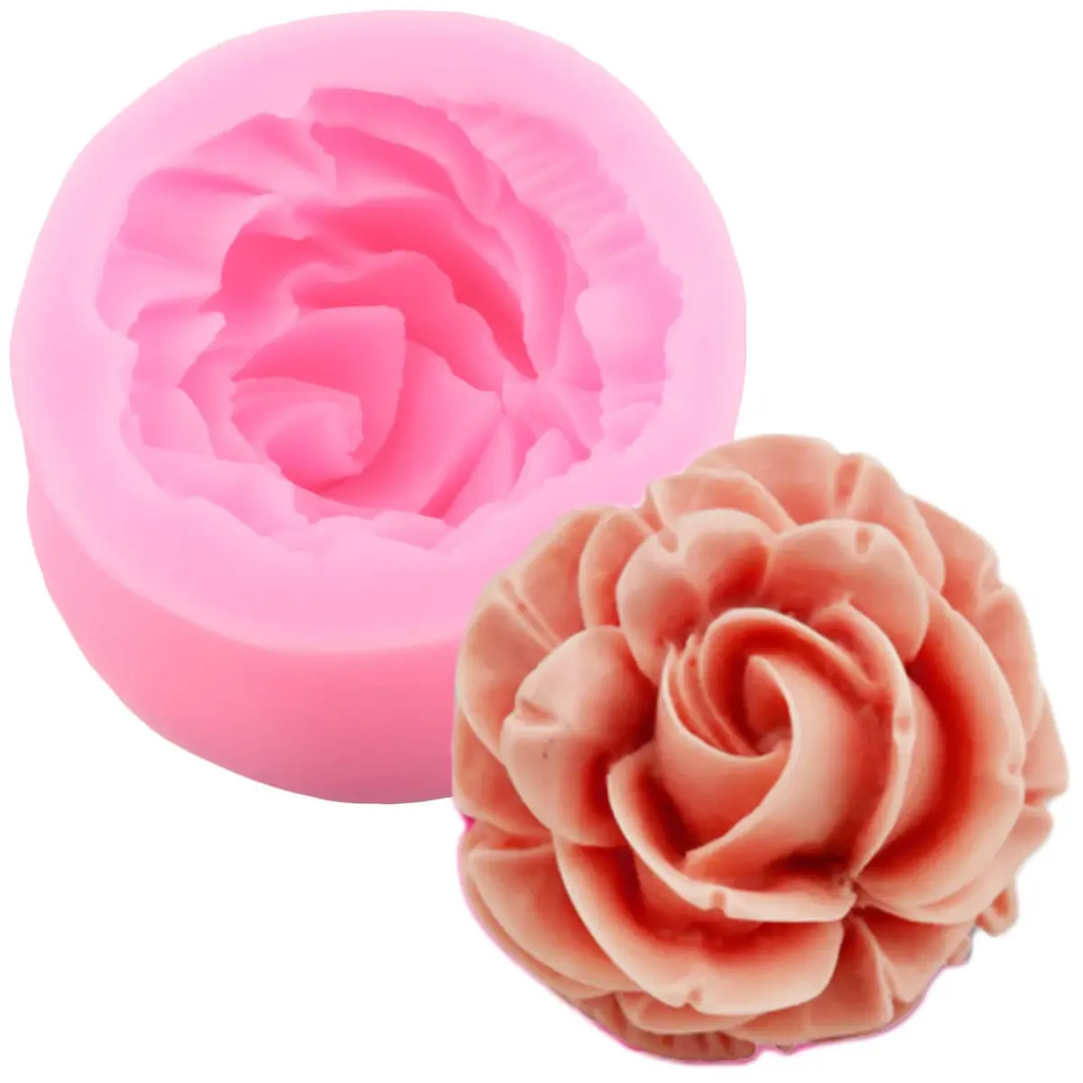 ZiXiang Flower Silicone Molds Set of 4 | Rose Chrysanthemum Fondant Molds for Cake Decorating, 1.88-2.20 inch Cavities - view 7