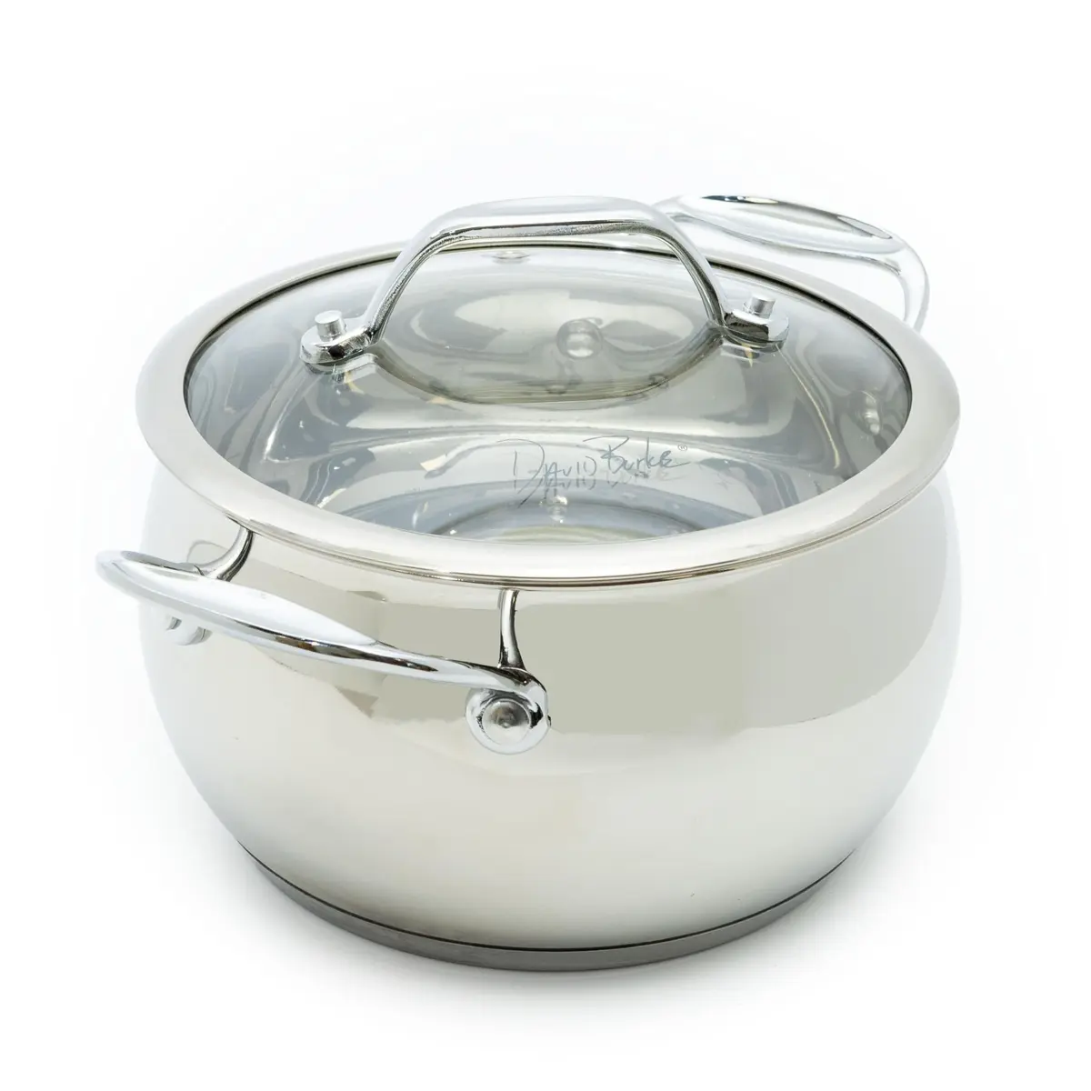 David Burke Splendor Stainless Steel 3-Quart Dutch Oven with Glass Lid | 2.83 kg (6.3 lb) Cookware - main product image