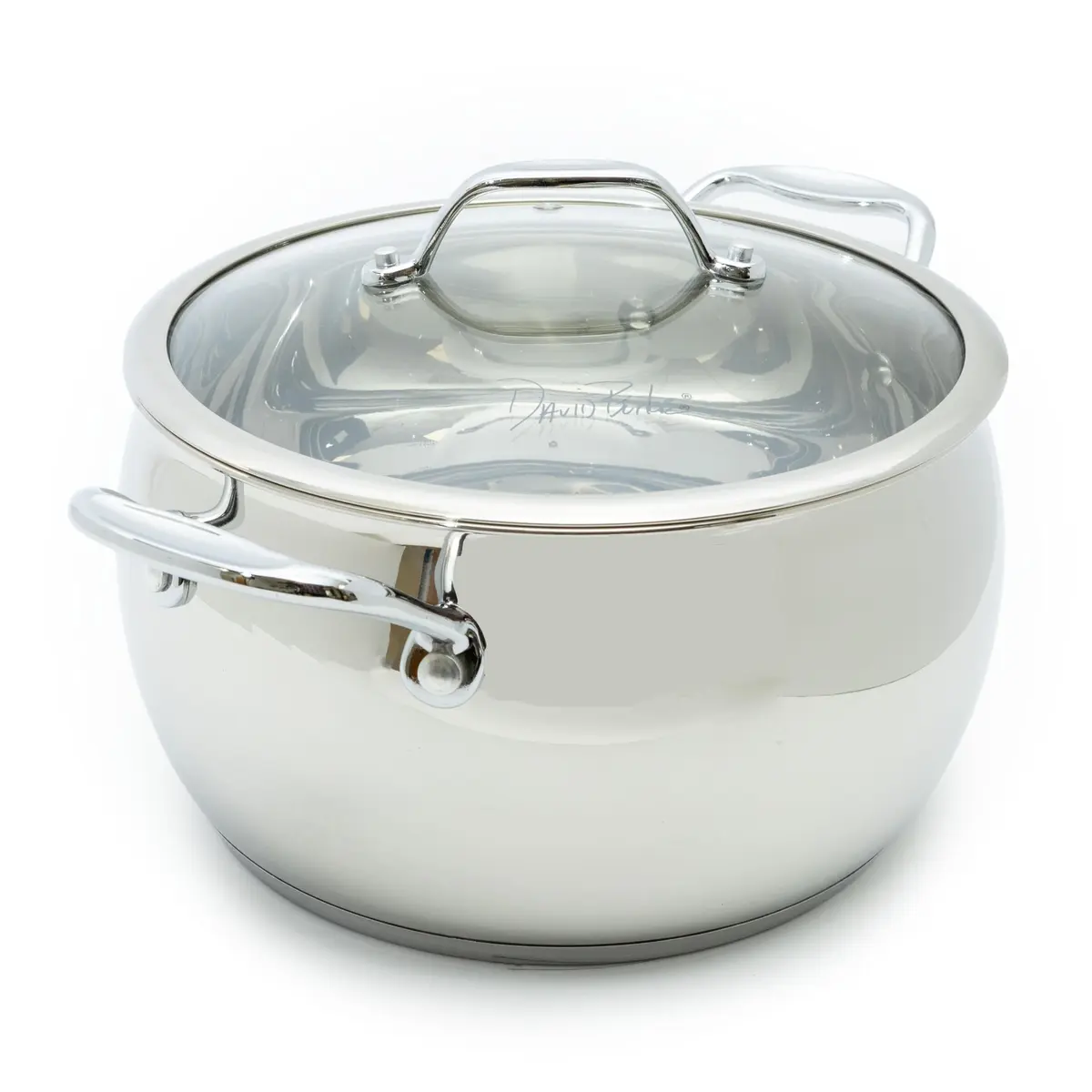 David Burke Splendor Stainless Steel 7-Quart Dutch Oven with Glass Lid | 6.6 L (7 qt) Oven Safe Pot - main product image