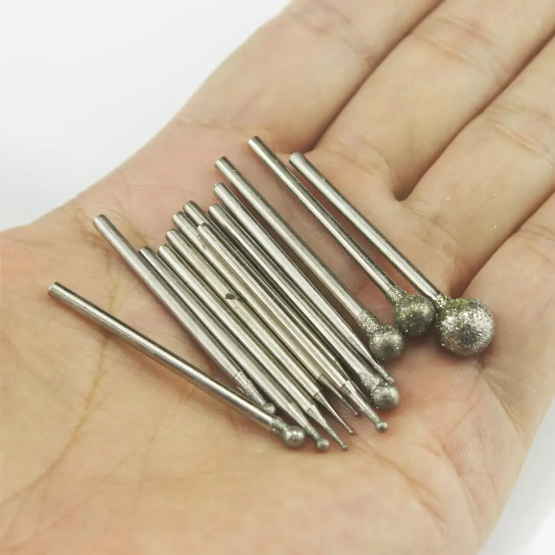 Luo ke 13 Pcs 0.5mm - 8mm Round Ball Shape Diamond Burr | Carving, Grinding, Cutting - view 4